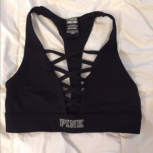 PINK small strappy sports bra